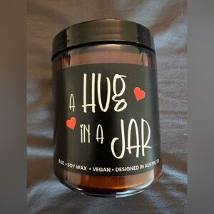 A hug in a jar soy wax candle